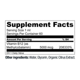 Live Conscious Vegan B12 5000 Mcg supplement packaging details