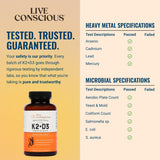 Live Conscious Vitamin D3 & K2 Capsules ingredients list