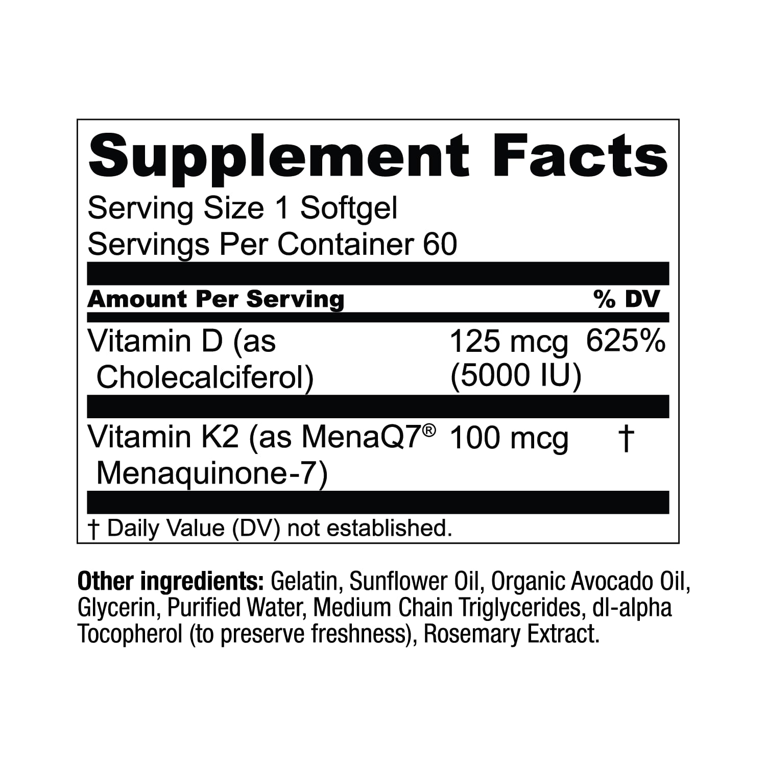 Live Conscious Vitamin D3 & K2 Capsules packaging details