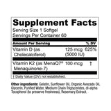 Live Conscious Vitamin D3 & K2 Capsules packaging details