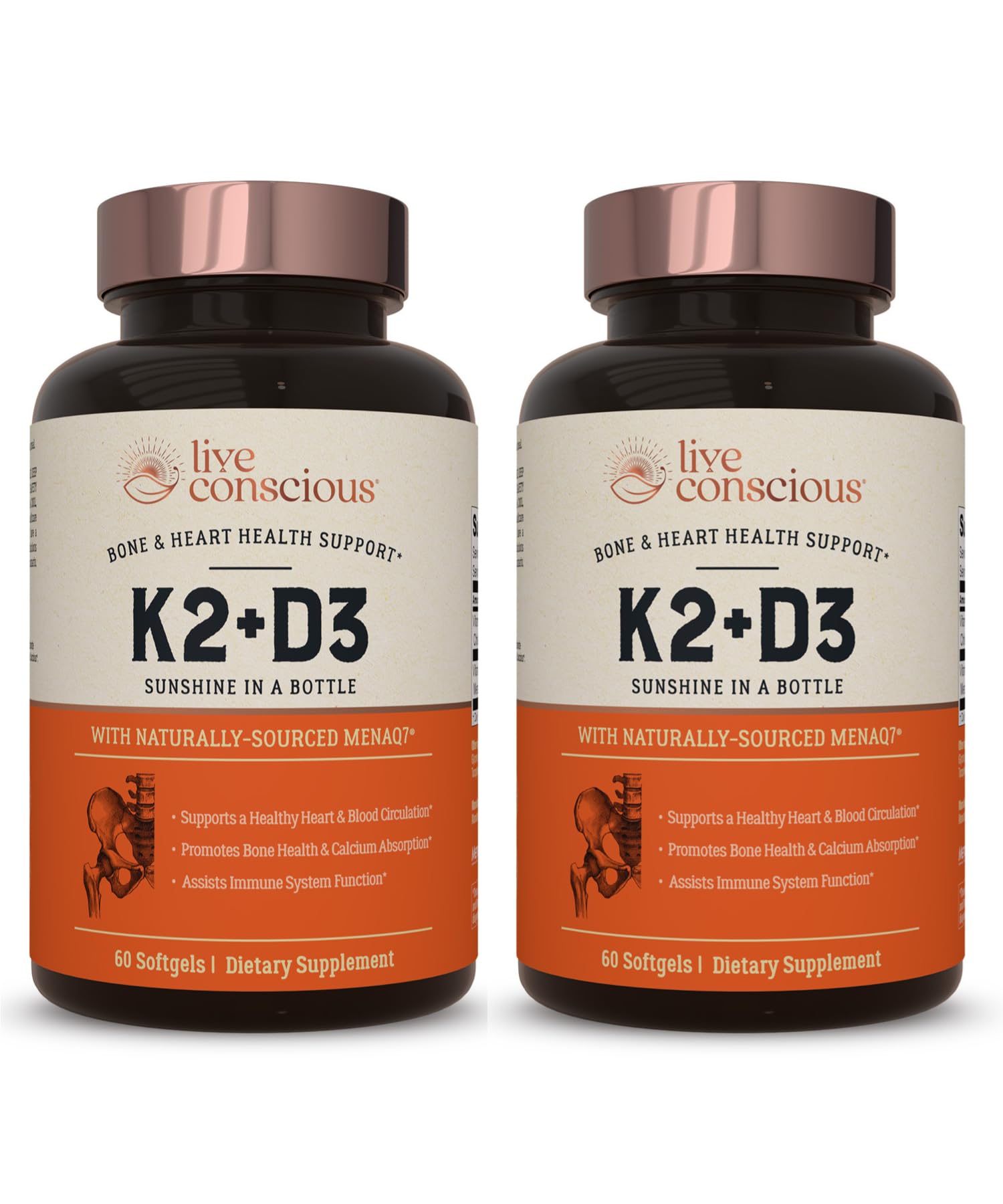 Live Conscious Vitamin D3 & K2 Combination front view