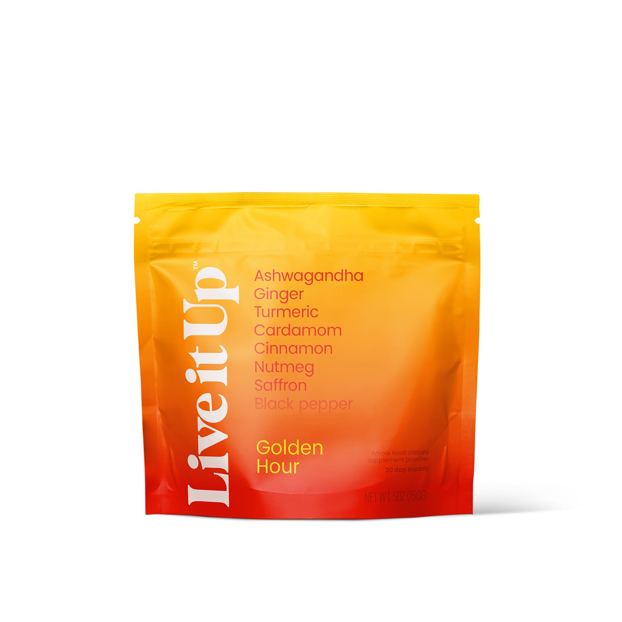 LIVE IT UP Golden Hour daily wellness Milk Latte Powder front view