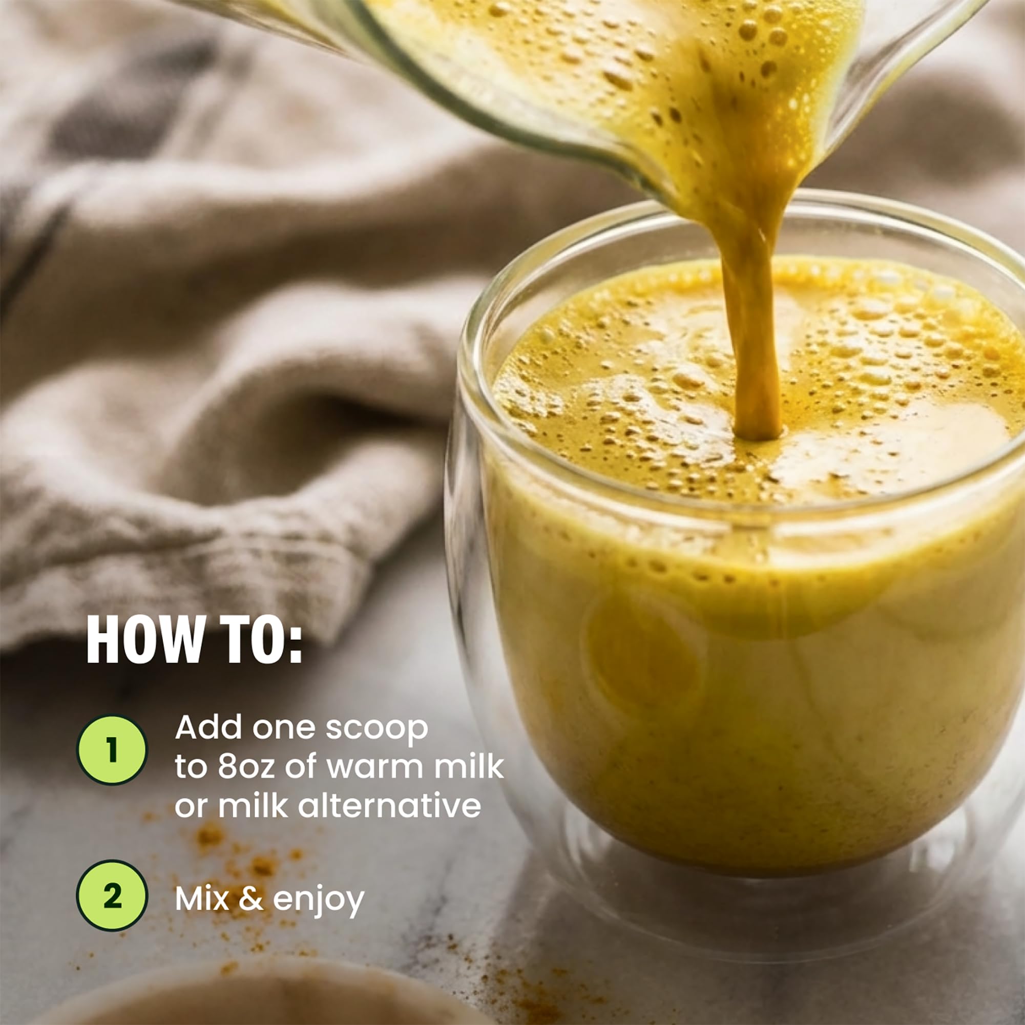 LIVE IT UP Golden Hour daily wellness Milk Latte Powder lifestyle scene