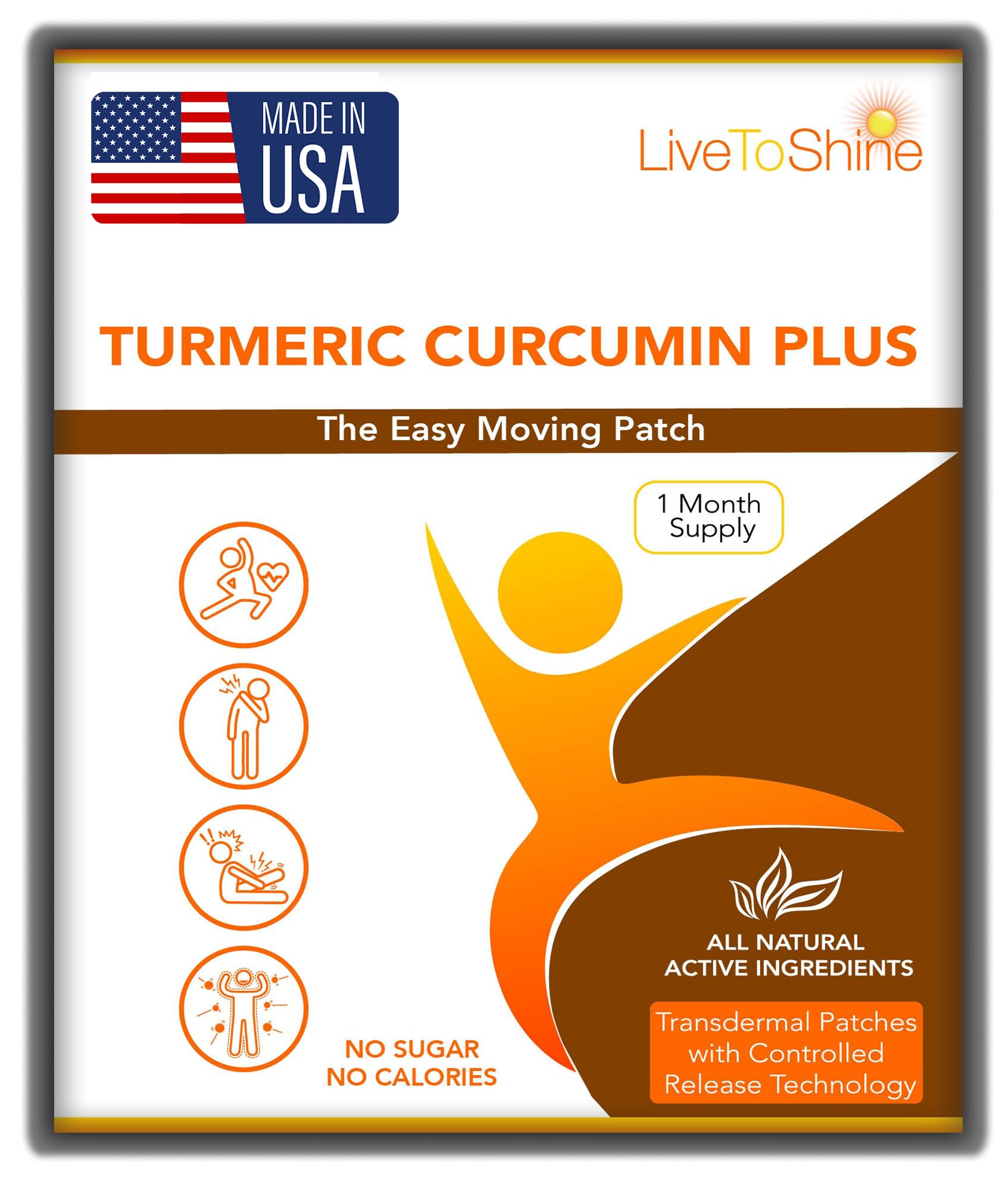 Live To Shine Curcumin Patches 30 Count front view