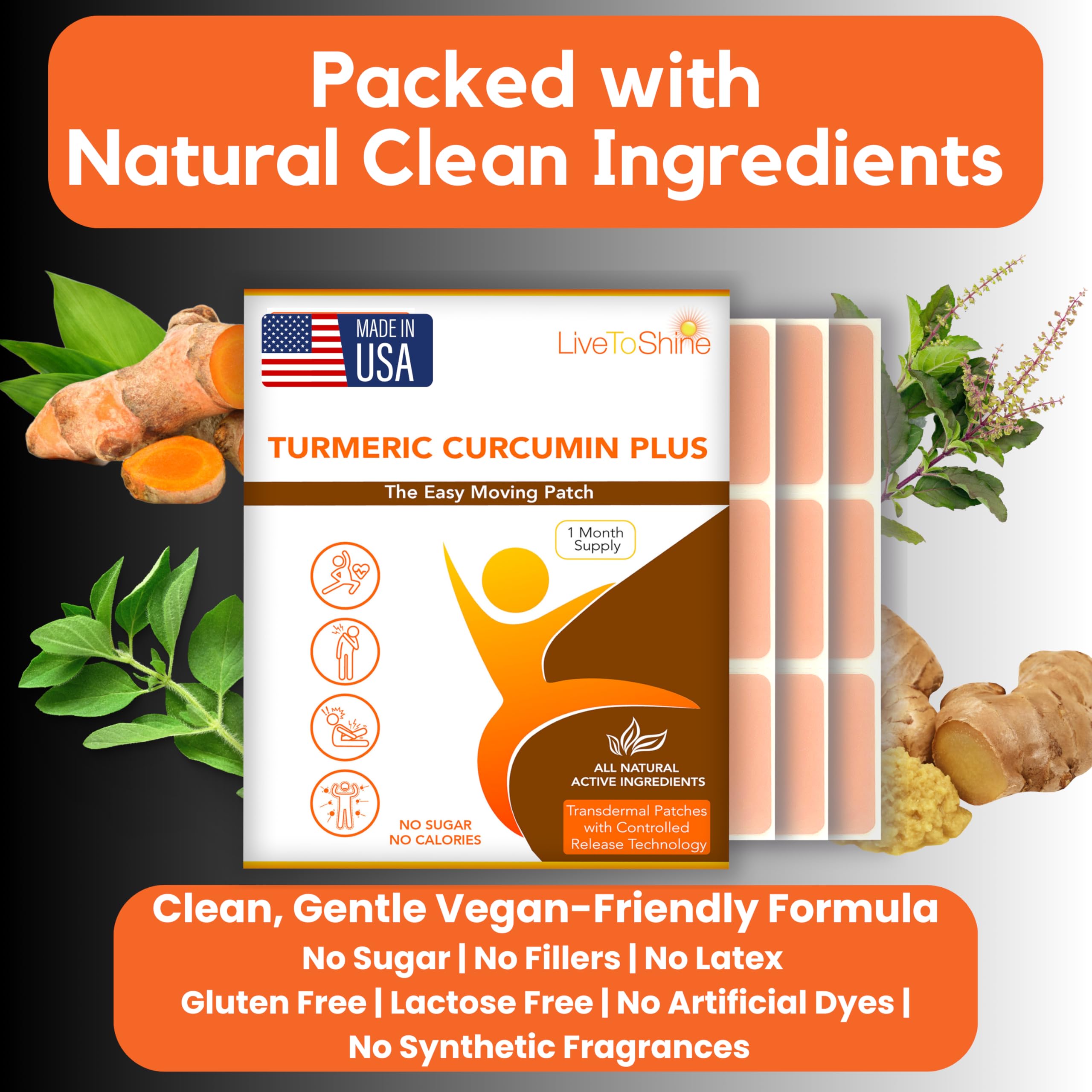 Live To Shine Curcumin Patches packaging