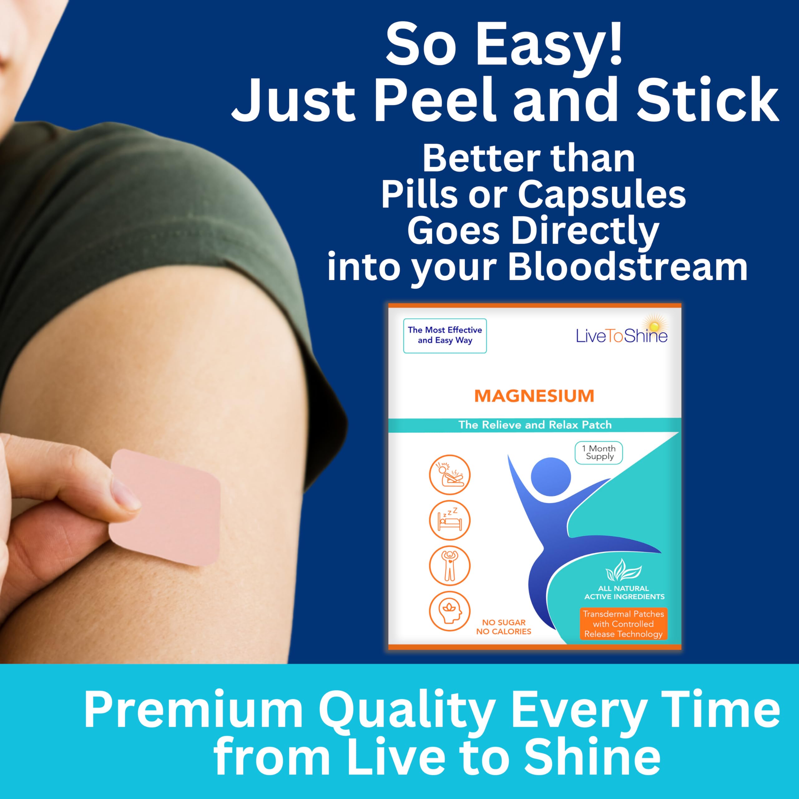Live To Shine Magnesium Chloride Patches with ingredients list