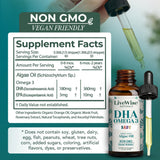Live Wise Naturals DHA Omega-3 Liquid packaging side view