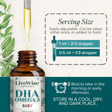 Live Wise Naturals DHA Omega-3 Liquid with organic orange oil