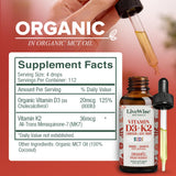 Live Wise Naturals Kids Vitamin D3 K2 Liquid Drops 800 IU dropper close-up