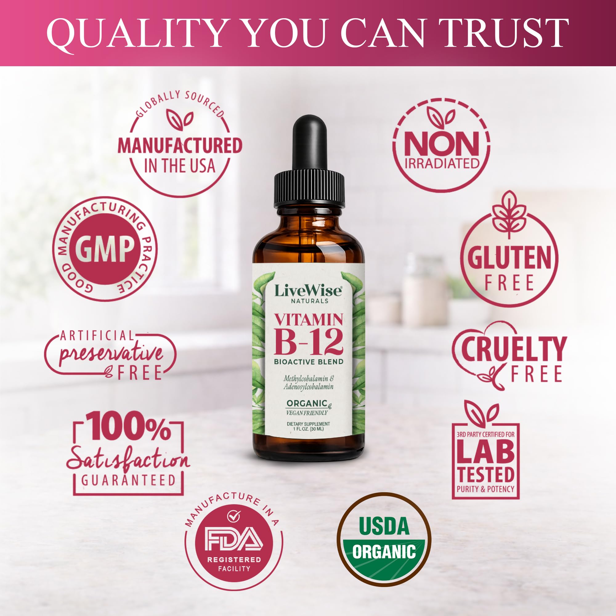 Live Wise Naturals Vitamin B12 Liquid Drops packaging