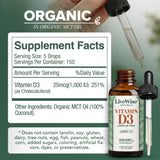 Live Wise Naturals Vitamin D3 Drops 1000 IU dropper close-up