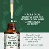 Live Wise Naturals Vitamin D3 K2 Drops with measuring drops