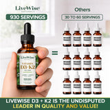 Live Wise Naturals Vitamin D3 K2 liquid drops with dropper in use