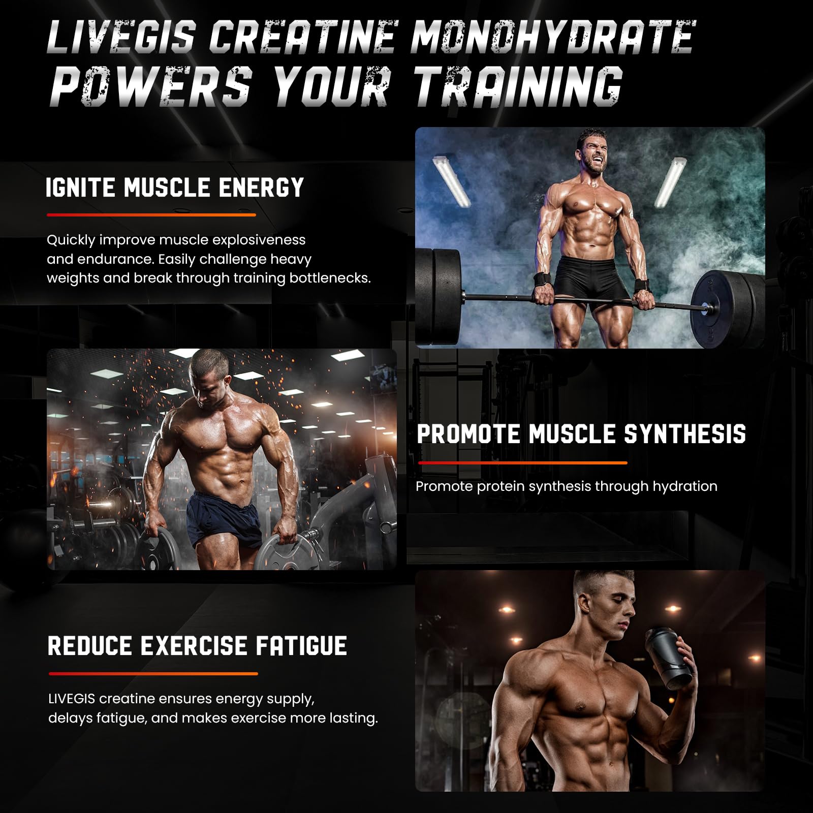 LIVEGIS Creatine Monohydrate 5g Powder nutritional information