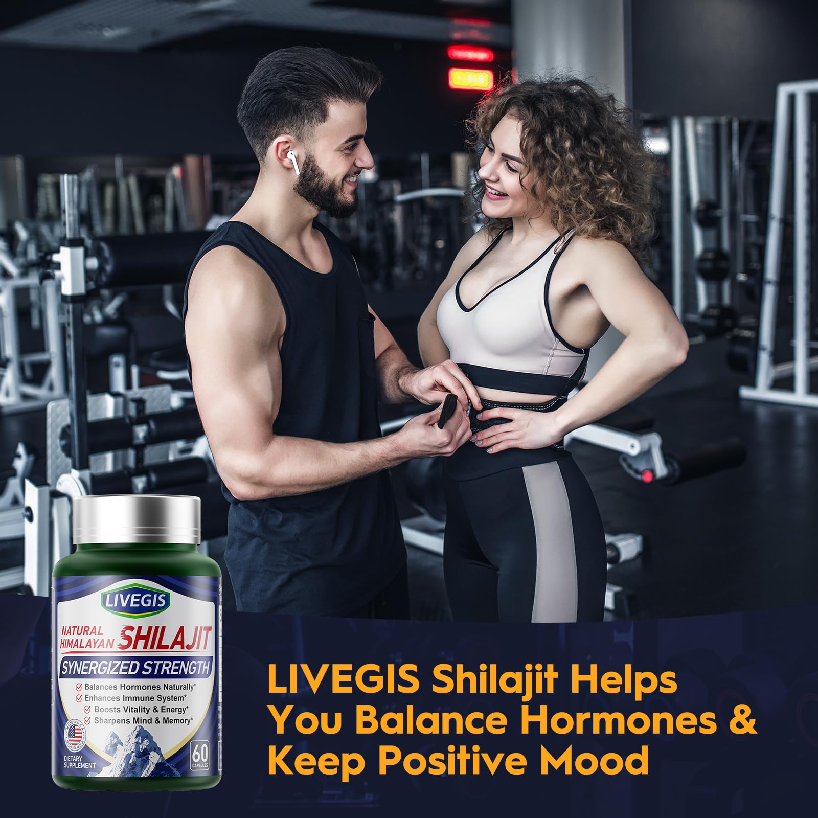 LIVEGIS Himalayan Shilajit capsules close-up showing capsule texture