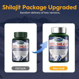 LIVEGIS Himalayan Shilajit capsules on a wooden table with greenery