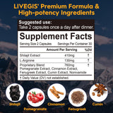 LIVEGIS Himalayan Shilajit capsules side view showing bottle label