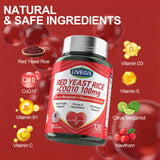 LIVEGIS Red Yeast Rice Supplement capsules on a wooden table