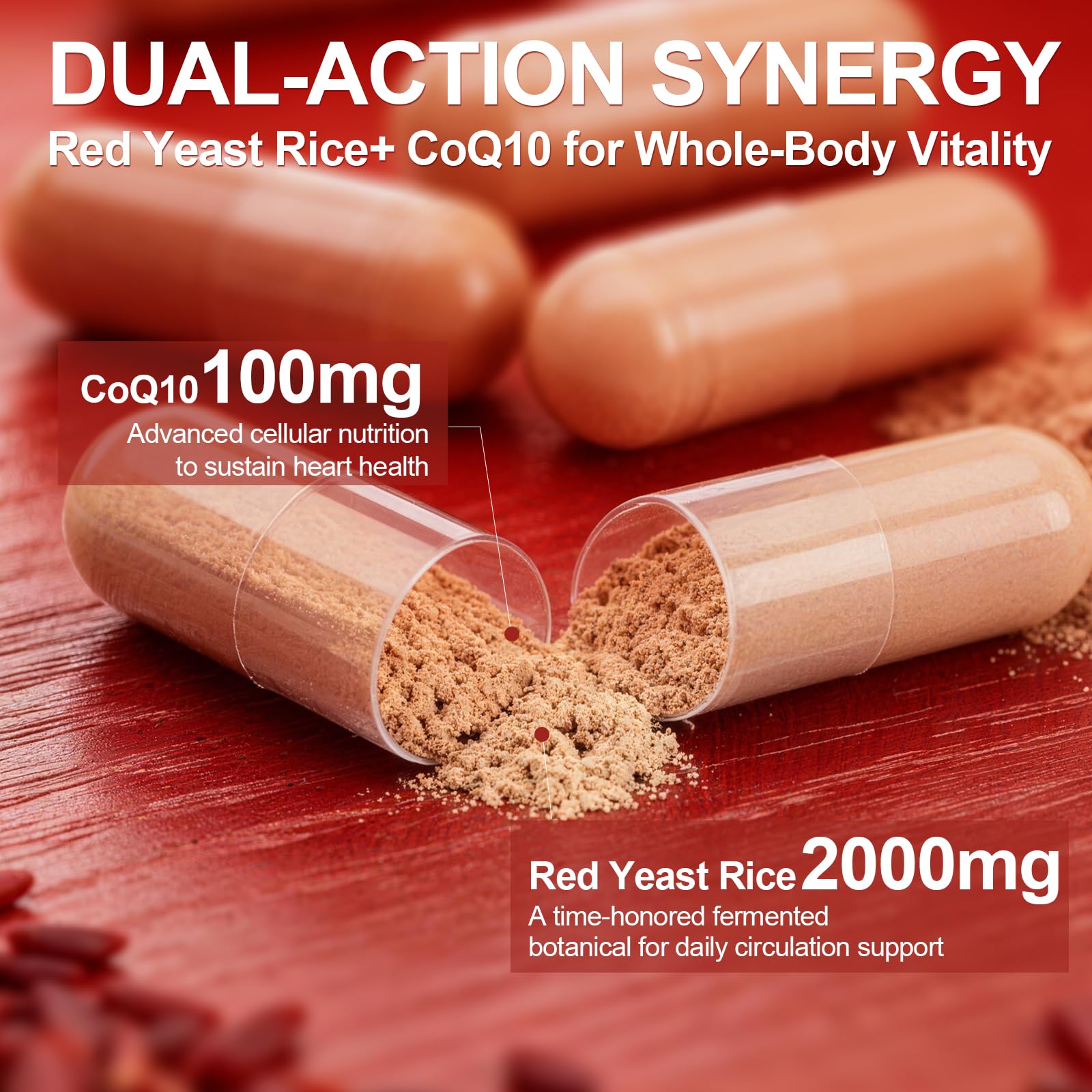 LIVEGIS Red Yeast Rice Supplement side view showing nutritional information