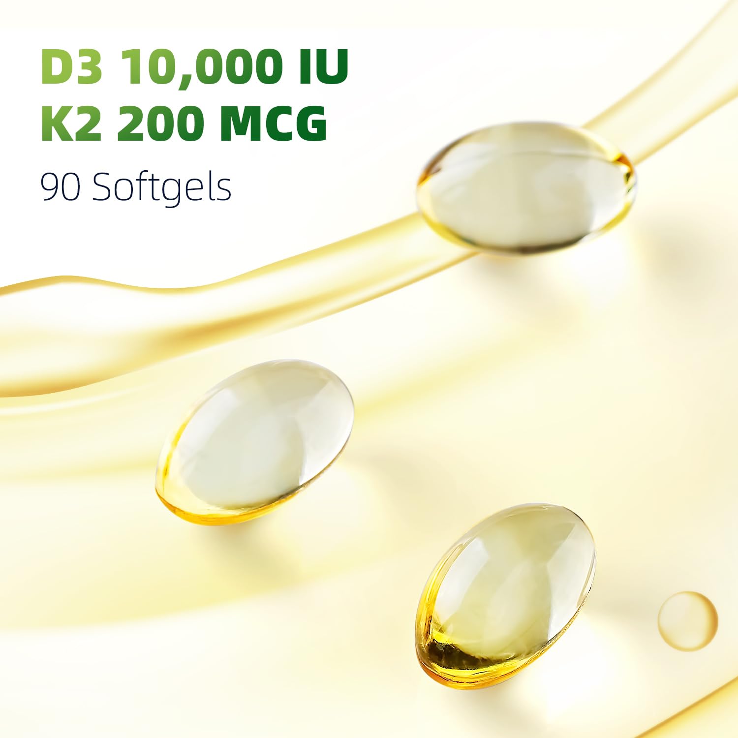LIVEGIS Vitamin D3 + K2 softgels back view with ingredient list