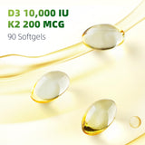 LIVEGIS Vitamin D3 + K2 softgels back view with ingredient list