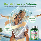 LIVEGIS Vitamin D3 + K2 softgels with a measuring spoon for dosage