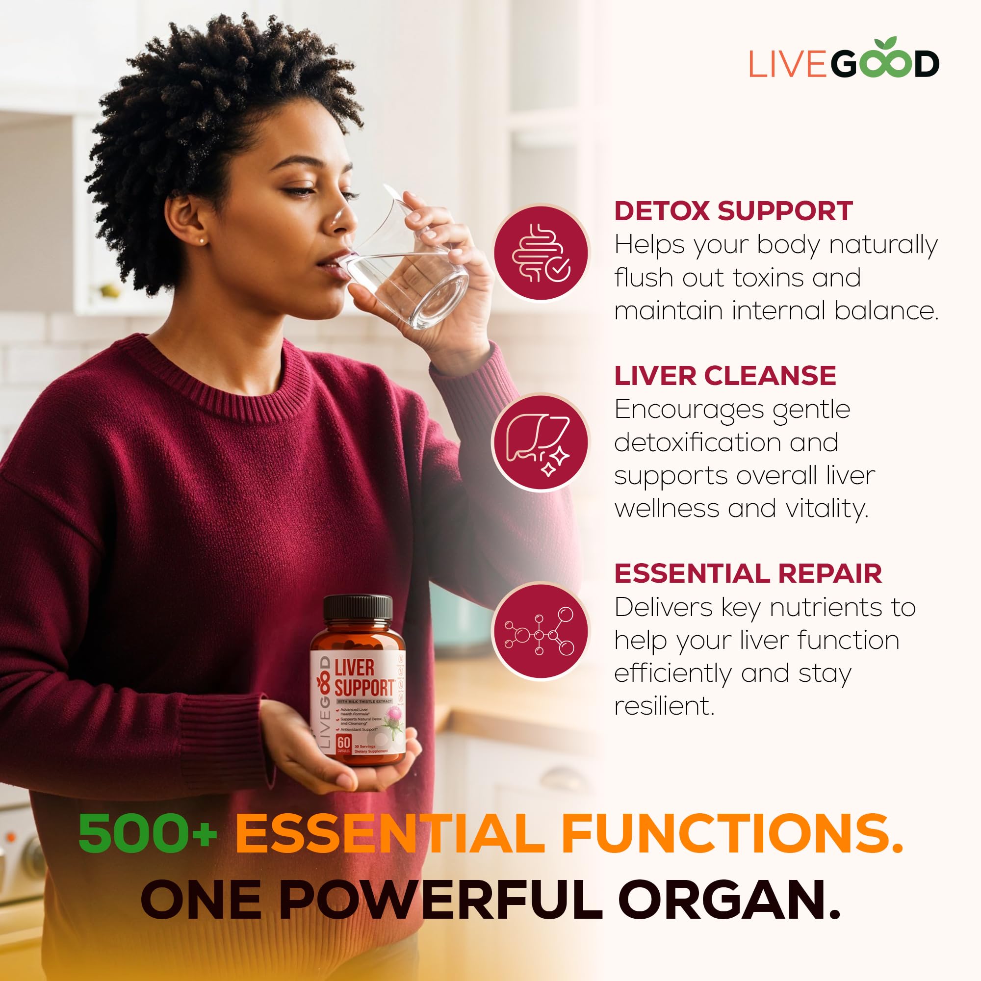 LIVEGOOD Milk Thistle Liver Support Supplement ingredients list