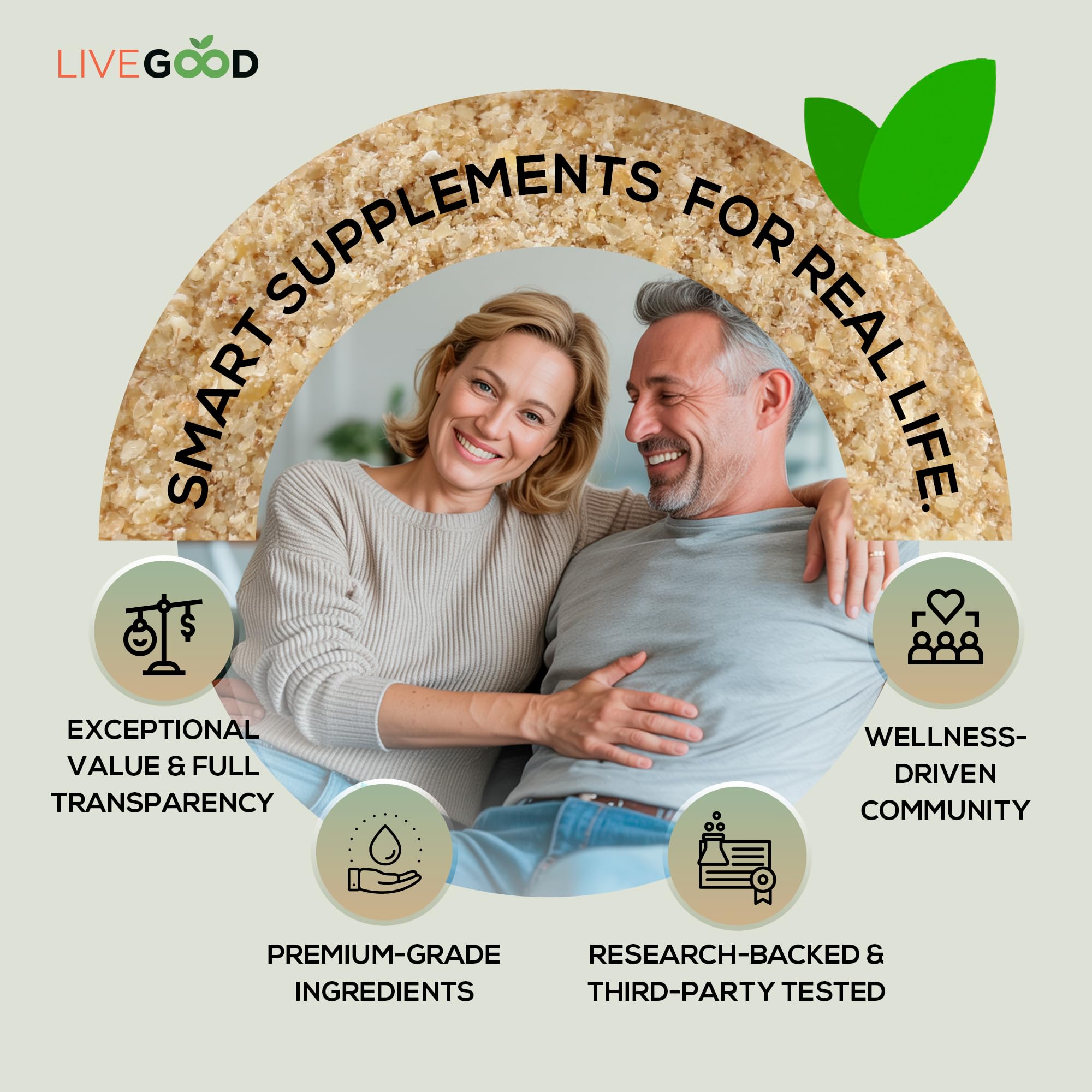 LIVEGOOD Organic Fiber Powder in a glass of water