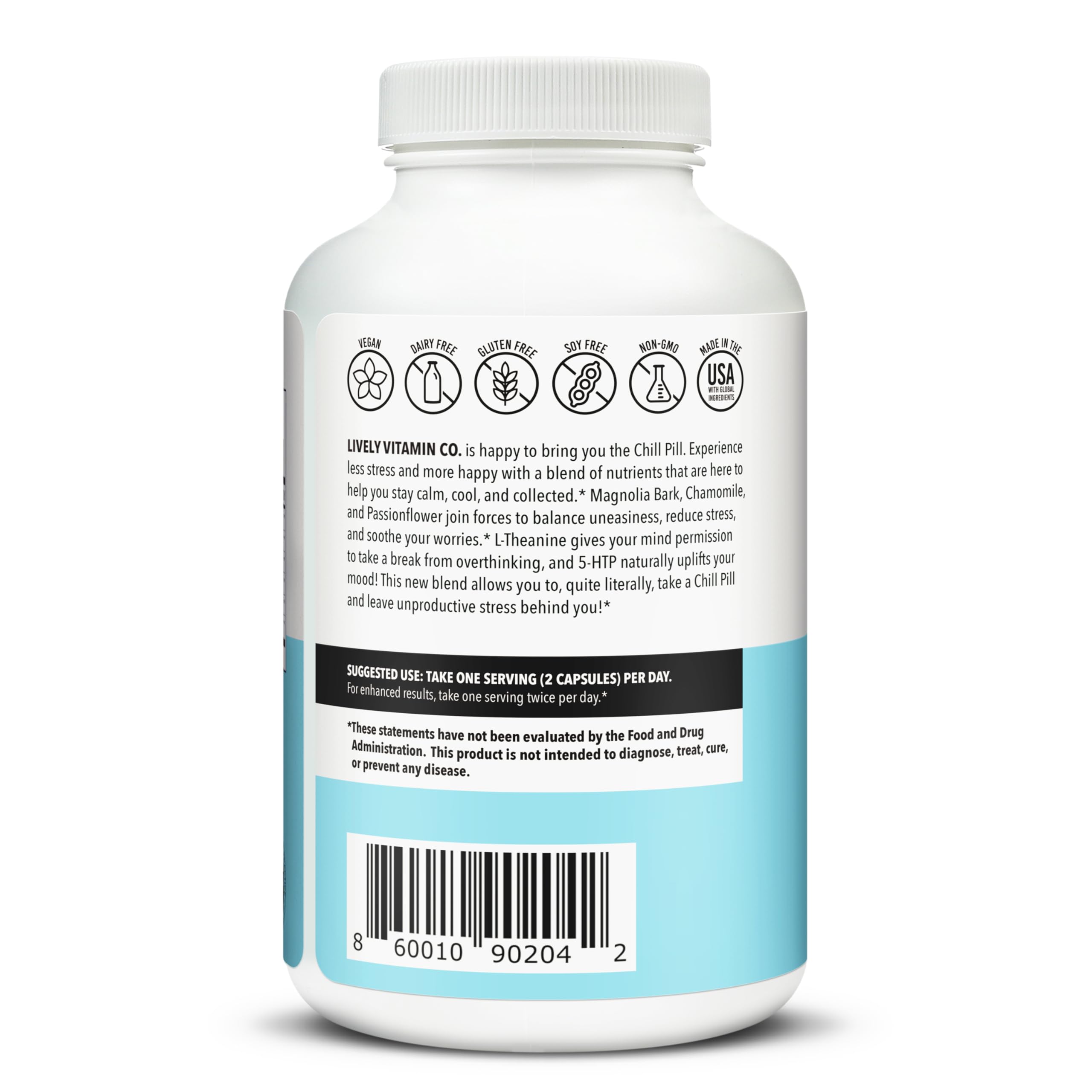 LIVELY VITAMIN CO Chill Pill capsules displayed on a surface