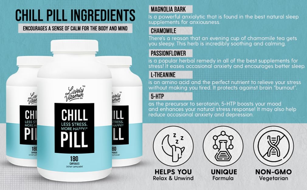 LIVELY VITAMIN CO Chill Pill in a lifestyle setting