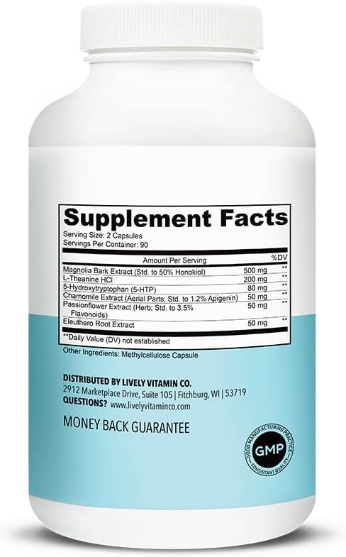 LIVELY VITAMIN CO Chill Pill ingredients list