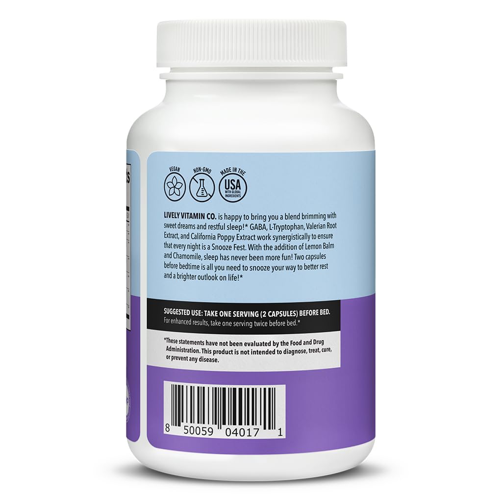 LIVELY VITAMIN CO Snooze Fest capsules close-up