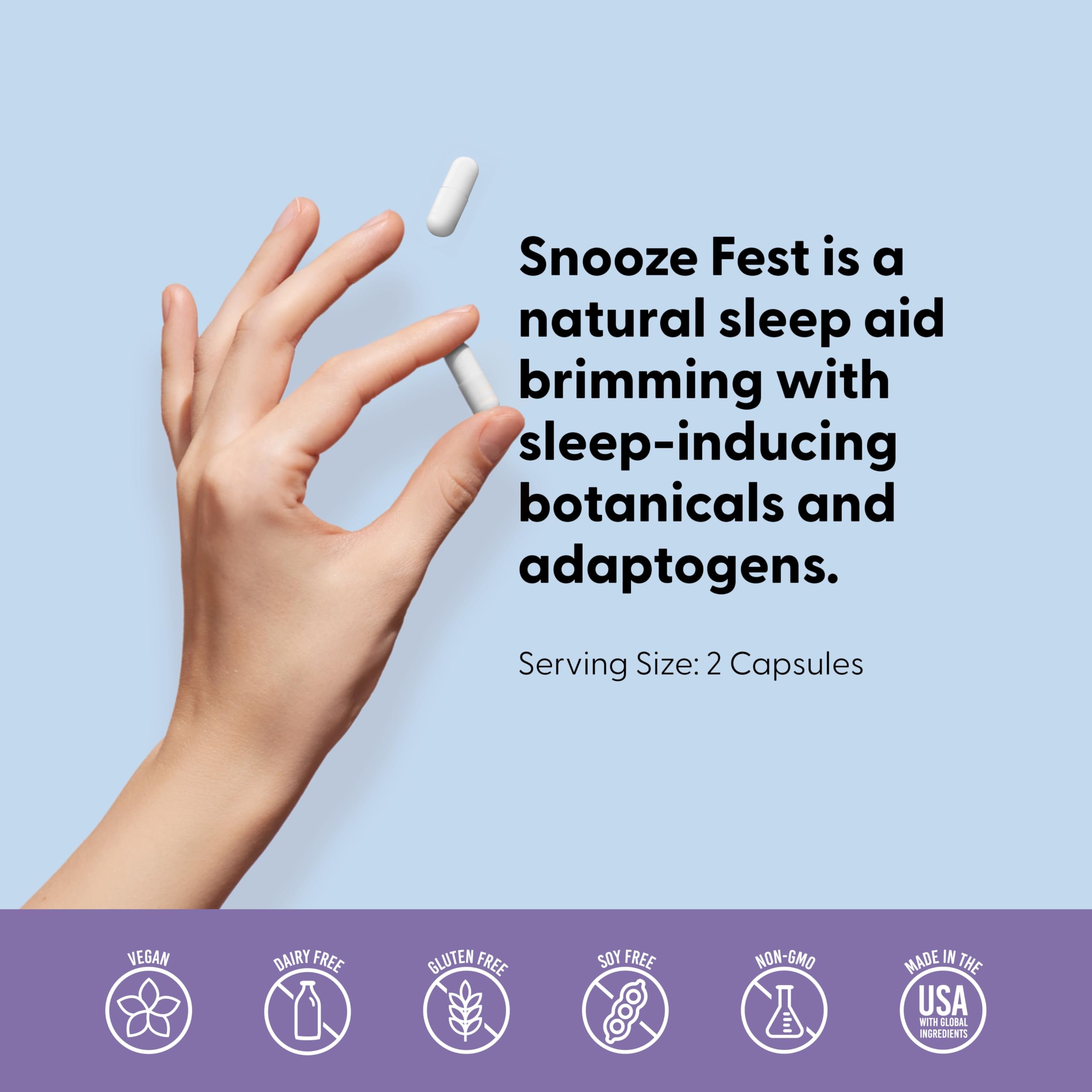 LIVELY VITAMIN CO Snooze Fest capsules on a wooden table