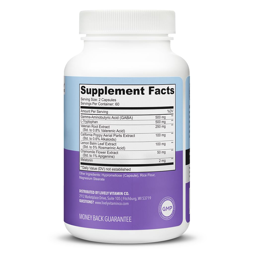 LIVELY VITAMIN CO Snooze Fest ingredients list on packaging