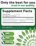 livenaturally Alpha Lipoic Acid 300mg bottle side view