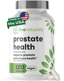 livenaturally Saw Palmetto Supplement 120 capsules front view