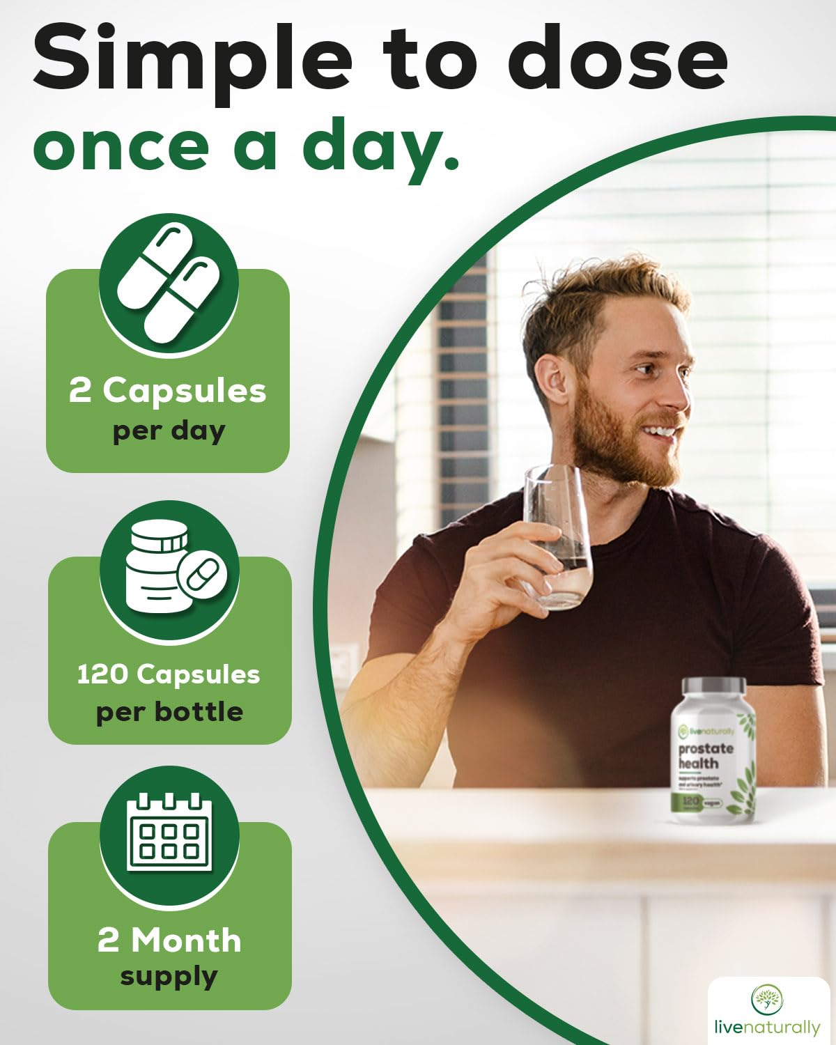 livenaturally Saw Palmetto Supplement in a lifestyle setting