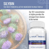 Liver Medic Hepatiben supplement bottle with ingredients list