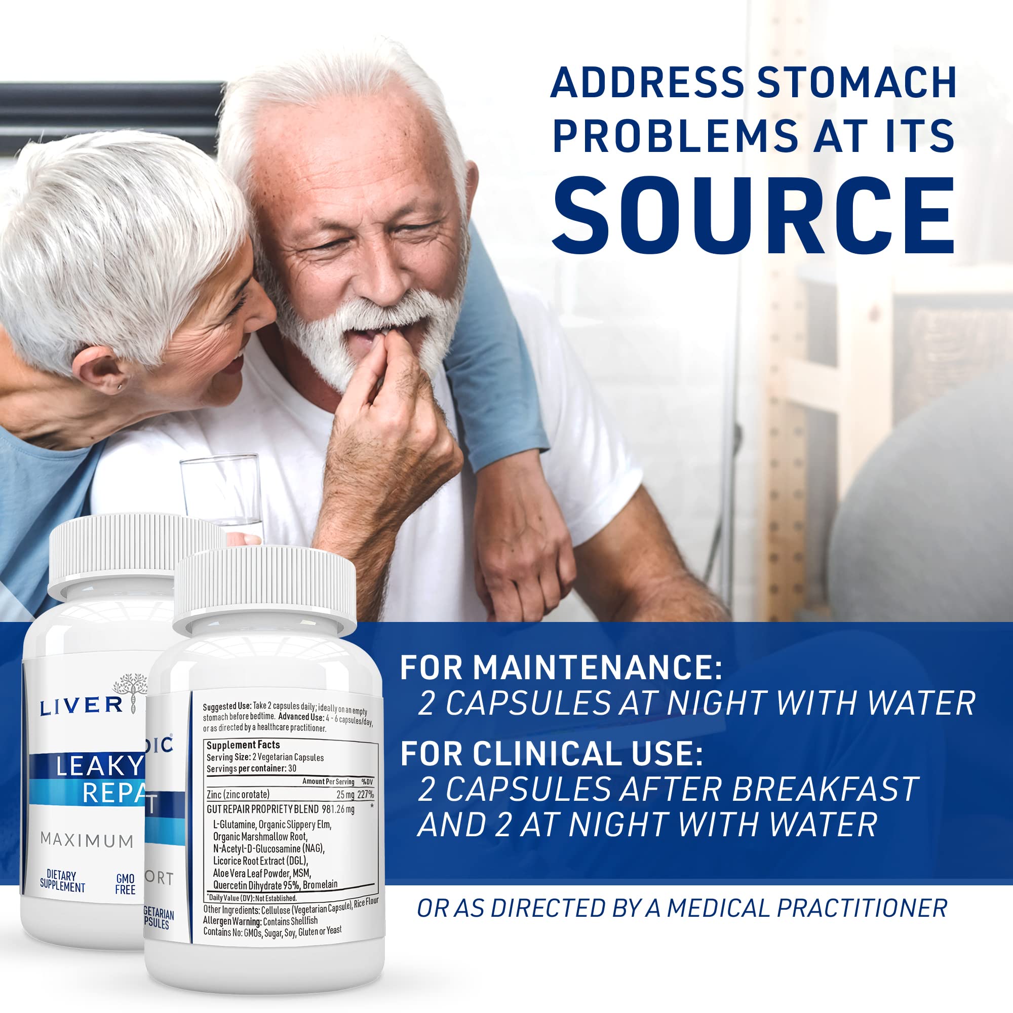 Liver Medic L-Glutamine Supplement 70g back view