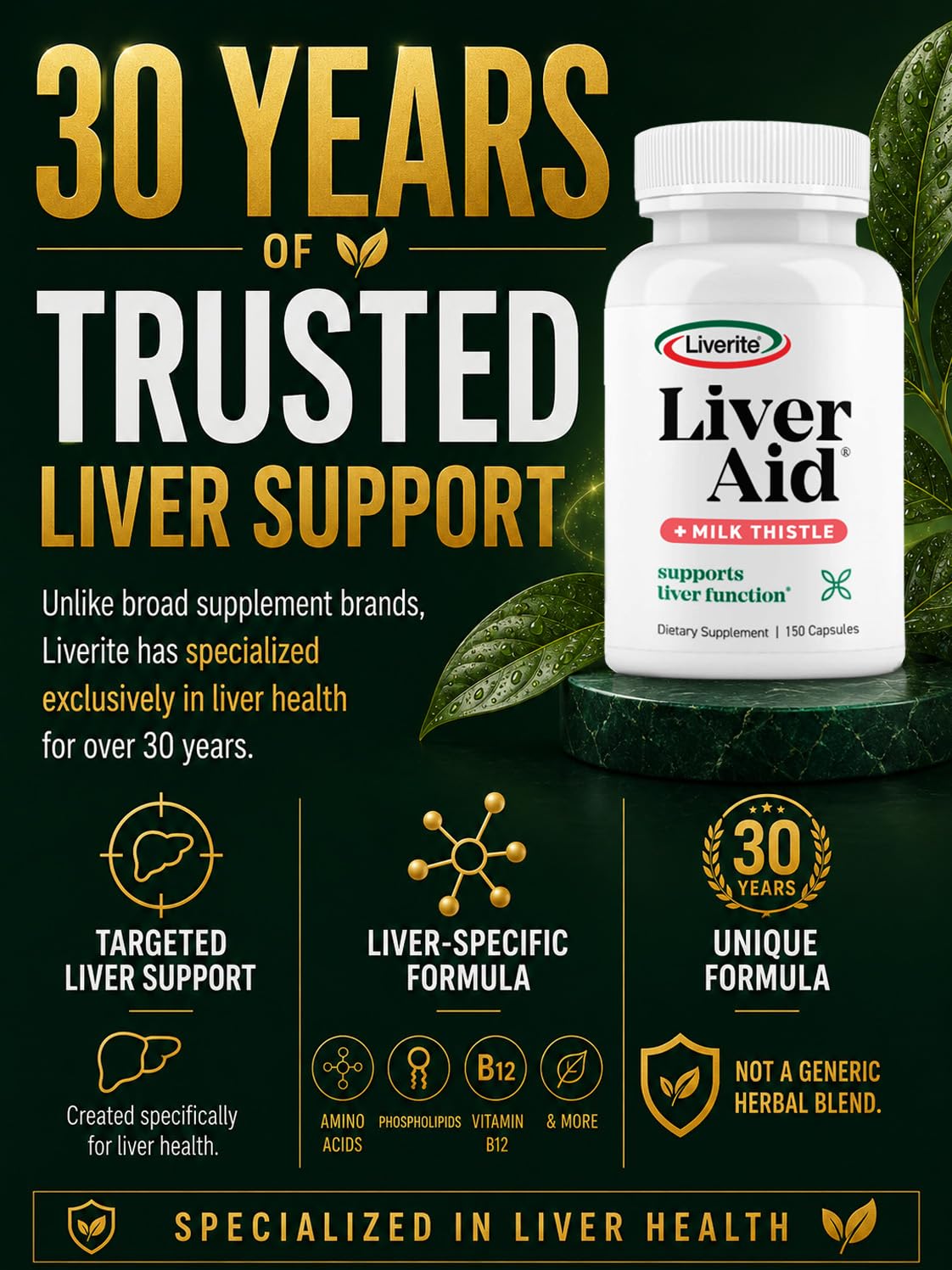 LIVERITE Liver Aid 118g capsule close-up