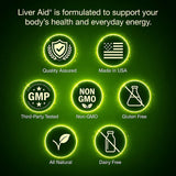 LIVERITE Liver Aid 5g supplement with a notepad and pen for daily tracking