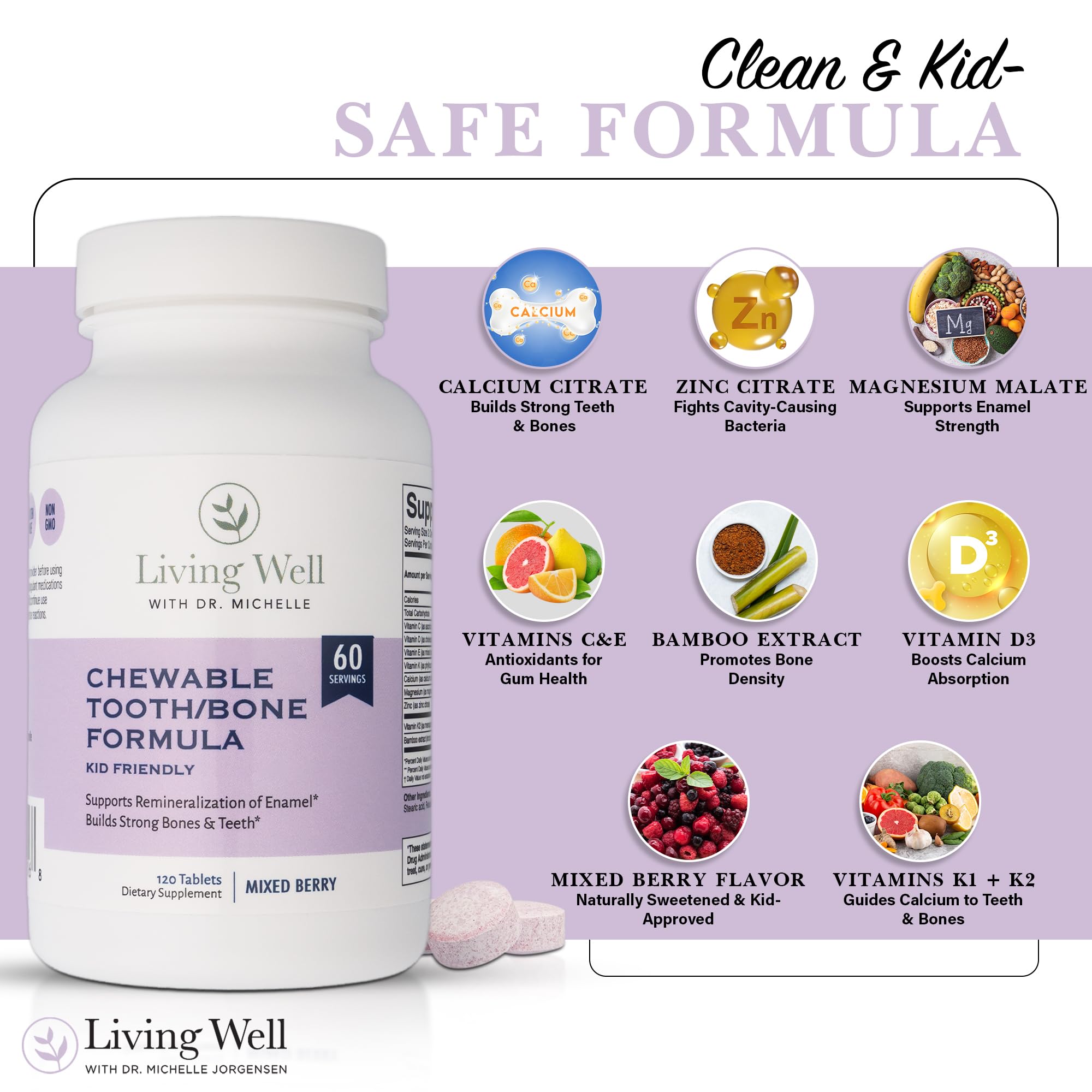 Living Well Chewable Kids' Vitamins ingredients list