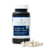 Living Well with Dr. Michelle Vita D 10,000 + K capsules front view