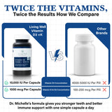 Living Well with Dr. Michelle Vita D 10,000 + K capsules packaging