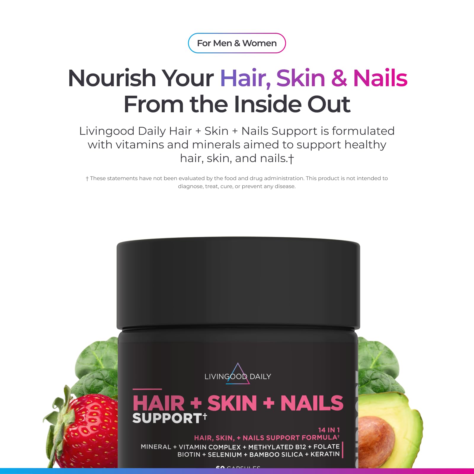 Livingood Daily 14-IN-1 Beauty Formula Supplement side view