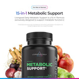 Livingood Daily a balanced routine Support 15-in-1 Supplement side view with label