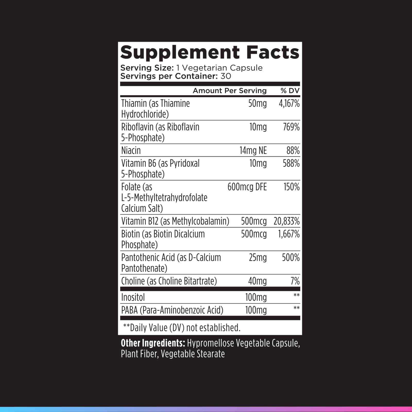 Livingood Daily B-Complex Vitamins bottle on a wooden table