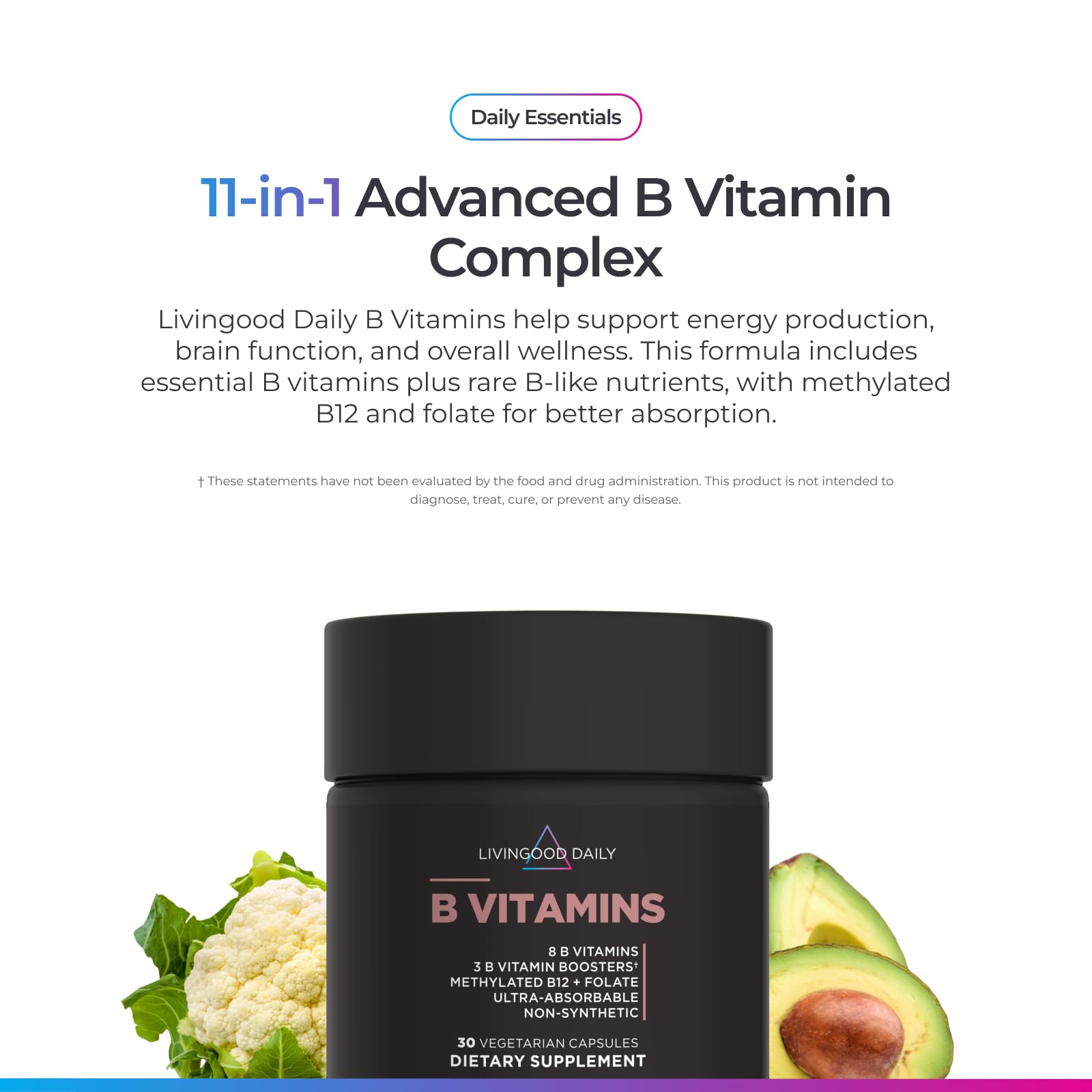 Livingood Daily B-Complex Vitamins capsule close-up