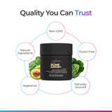 Livingood Daily Bone Support+ supplement bottle with a meal