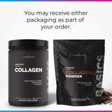 Livingood Daily Chocolate Collagen Powder on kitchen counter